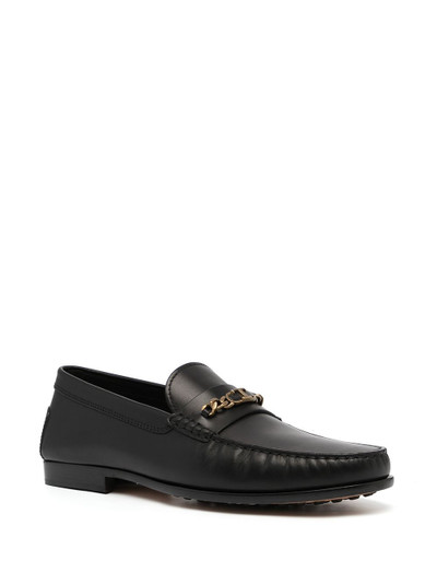 Tod's chain-embellished leather loafers outlook