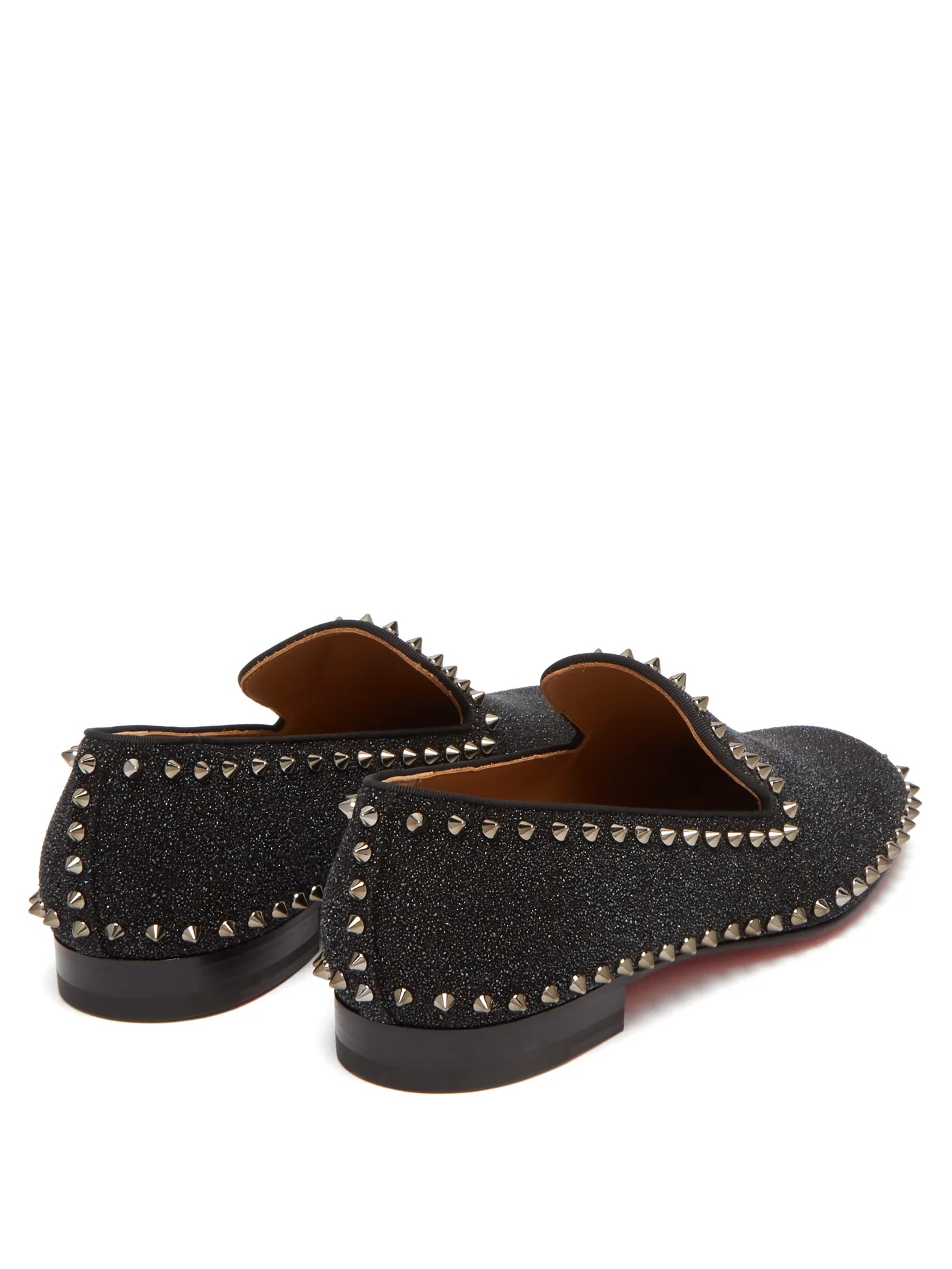 Casanoboy spiked glittered leather loafers - 4