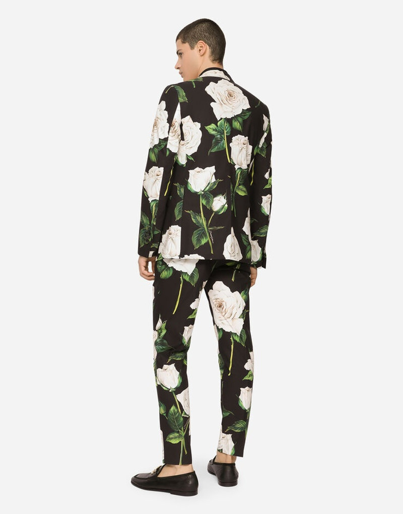 Dolce & Gabbana Rose-print cotton Taormina-fit suit outlook