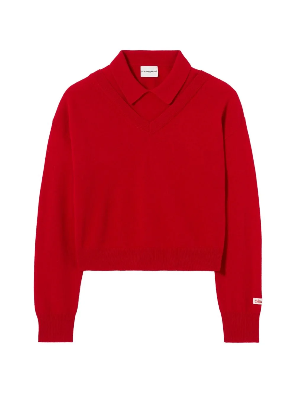 V-neck wool jumper - 1