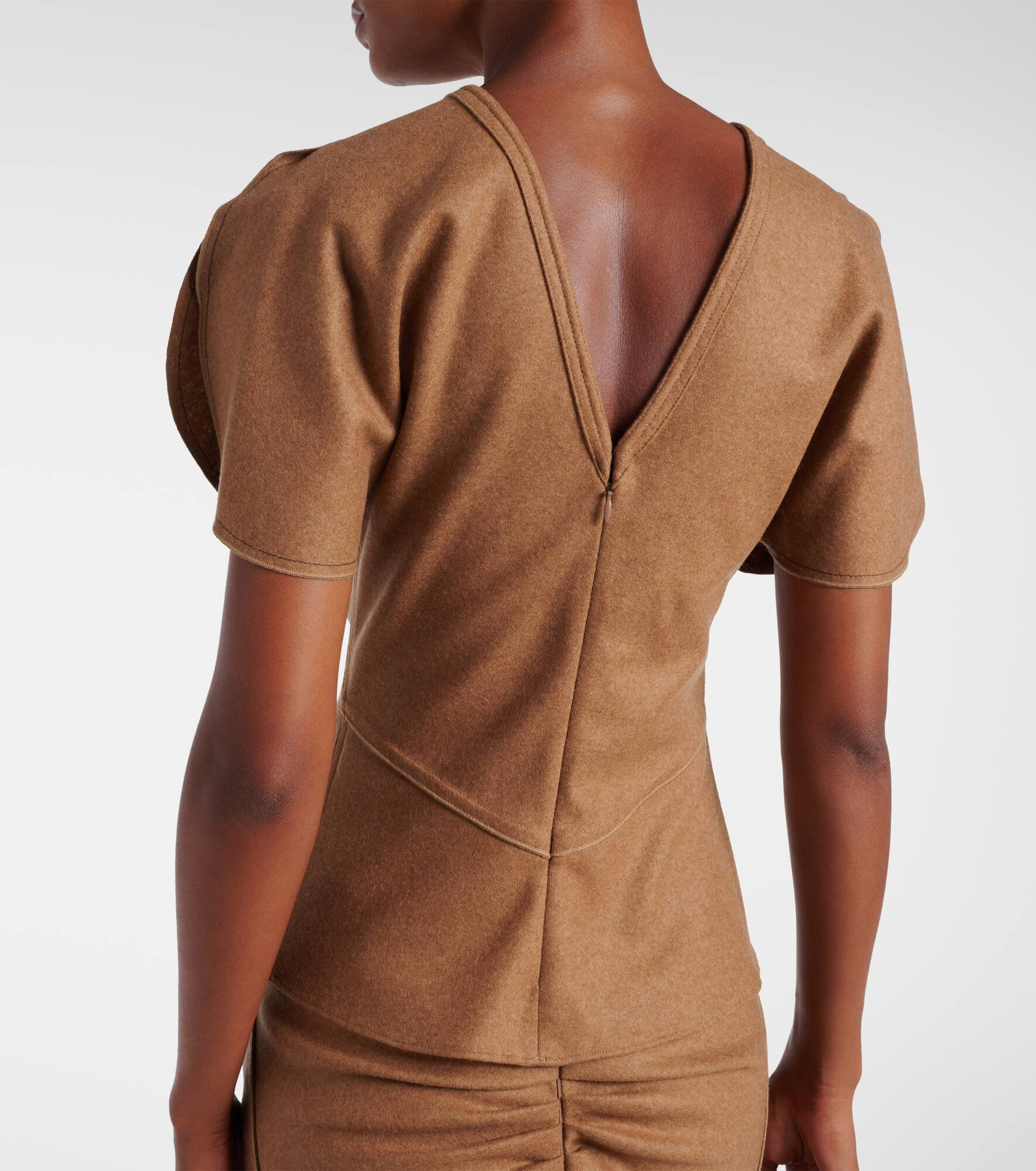 Draped wool and cashmere top - 6