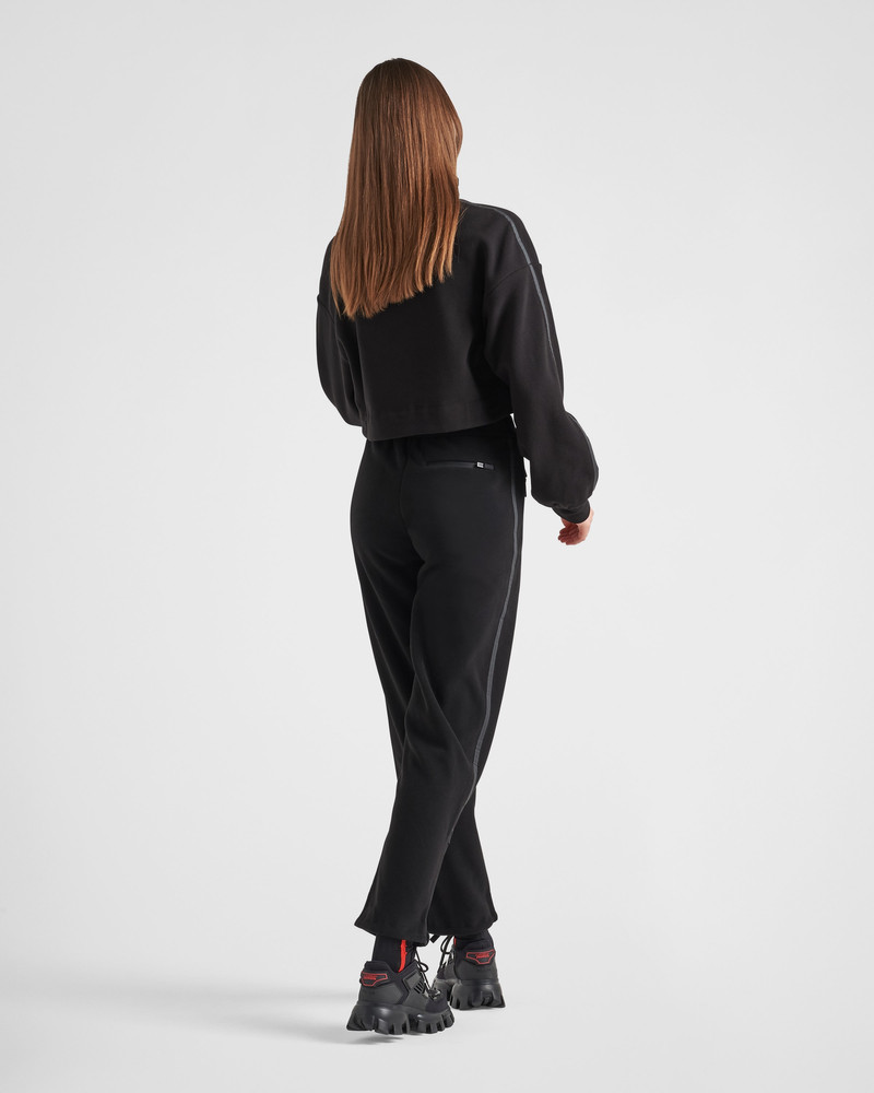 Cropped recycled technical fleece sweatshirt 5