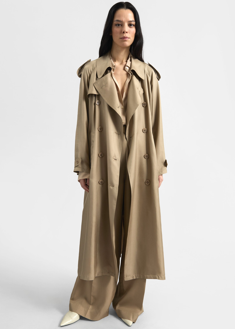 Veyron Silk Trench - Beige 4