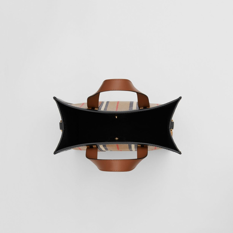 Small Icon Stripe E-canvas Portrait Tote Bag 4