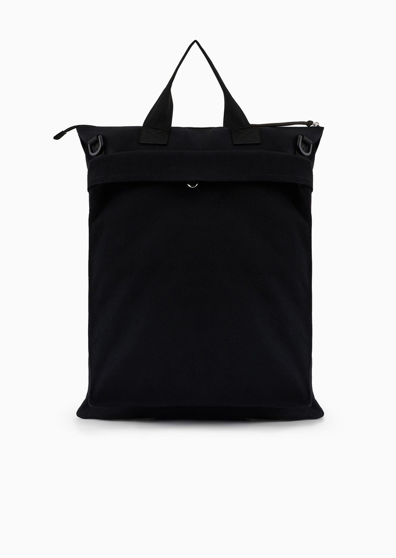 Emporio Armani Sustainability Values Capsule Collection organic canvas drawstring tote bag 3