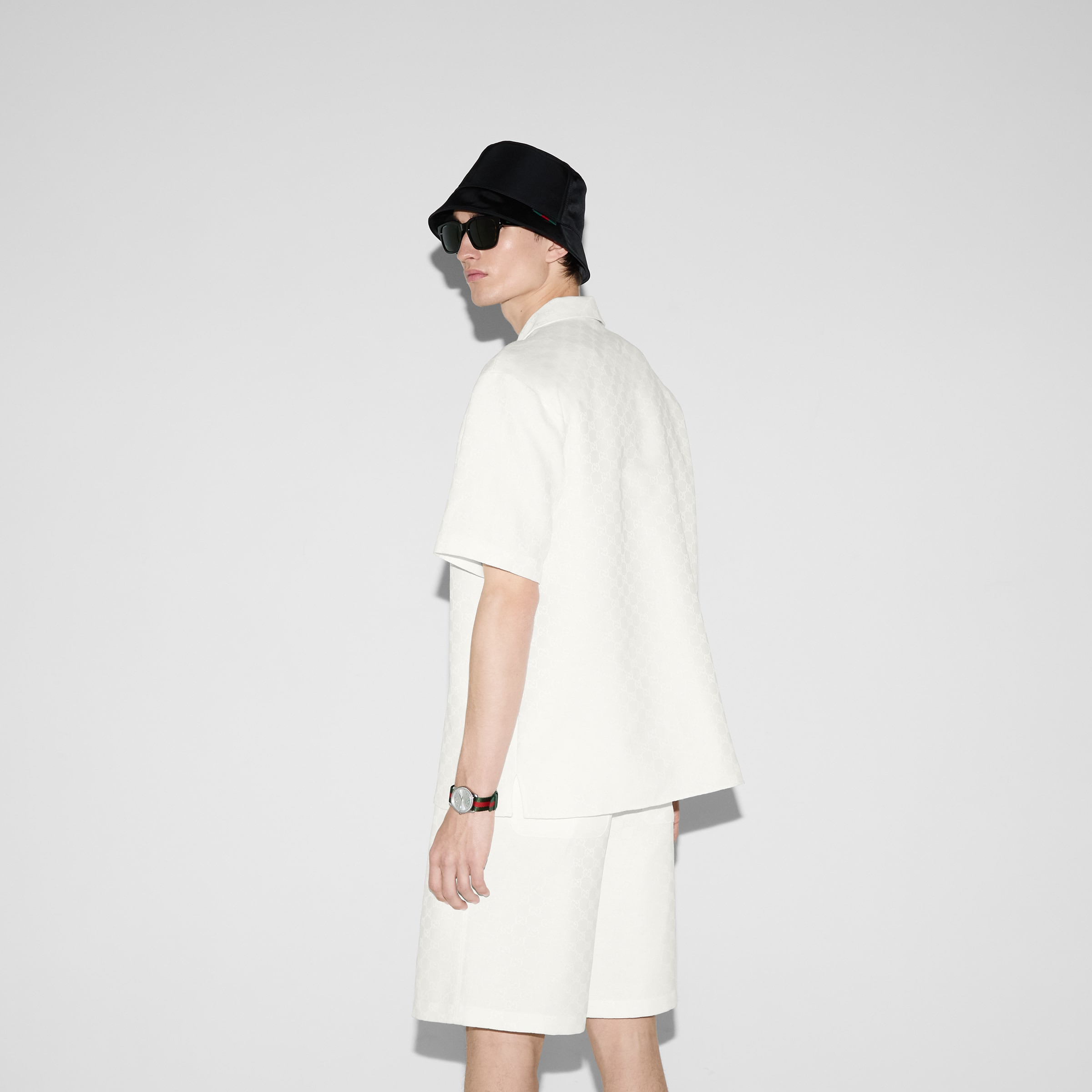 Linen blend GG canvas shirt - 4
