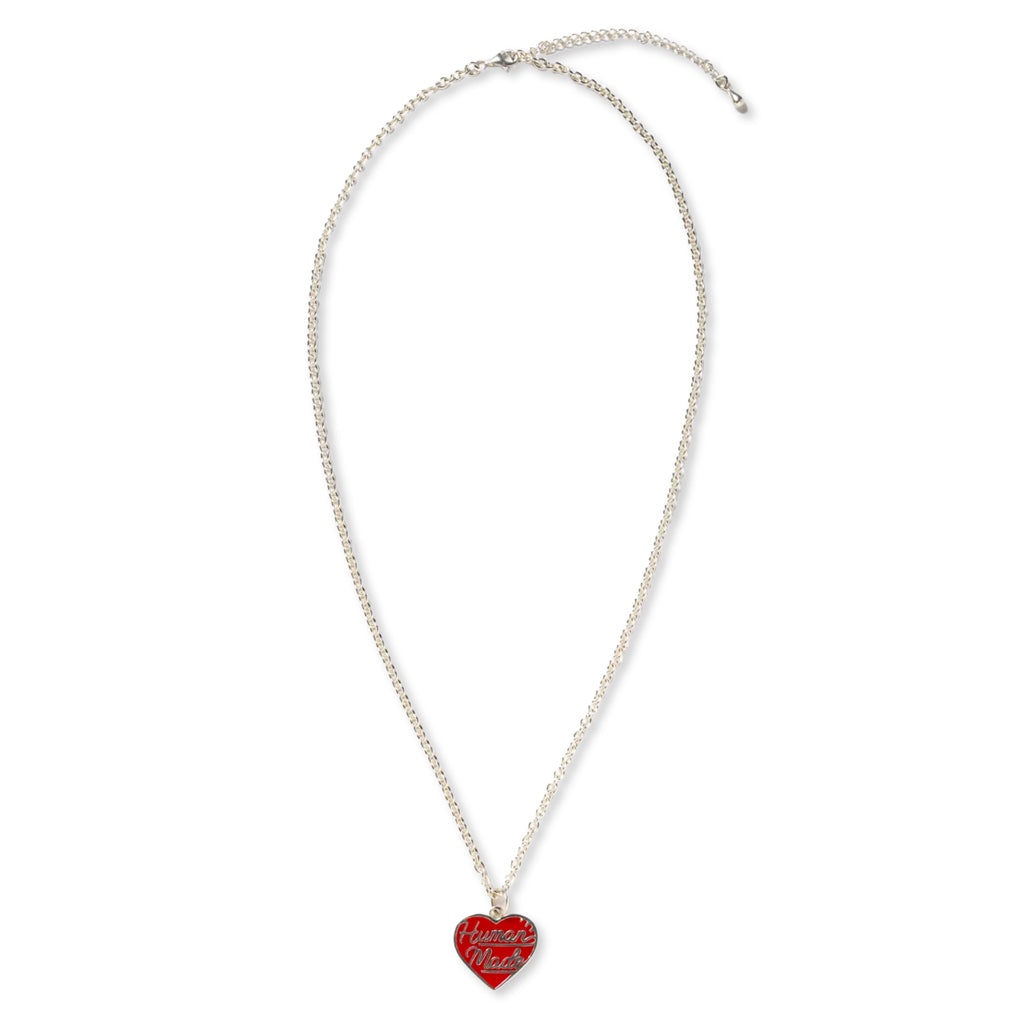 HEART SILVER NECKLACE - RED - 1