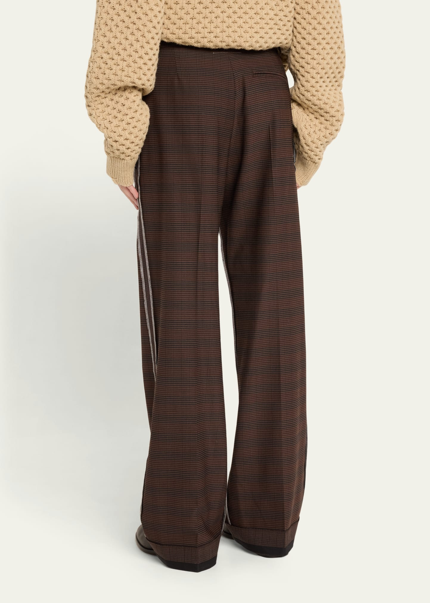 Cuffed Plaid Pants - 3
