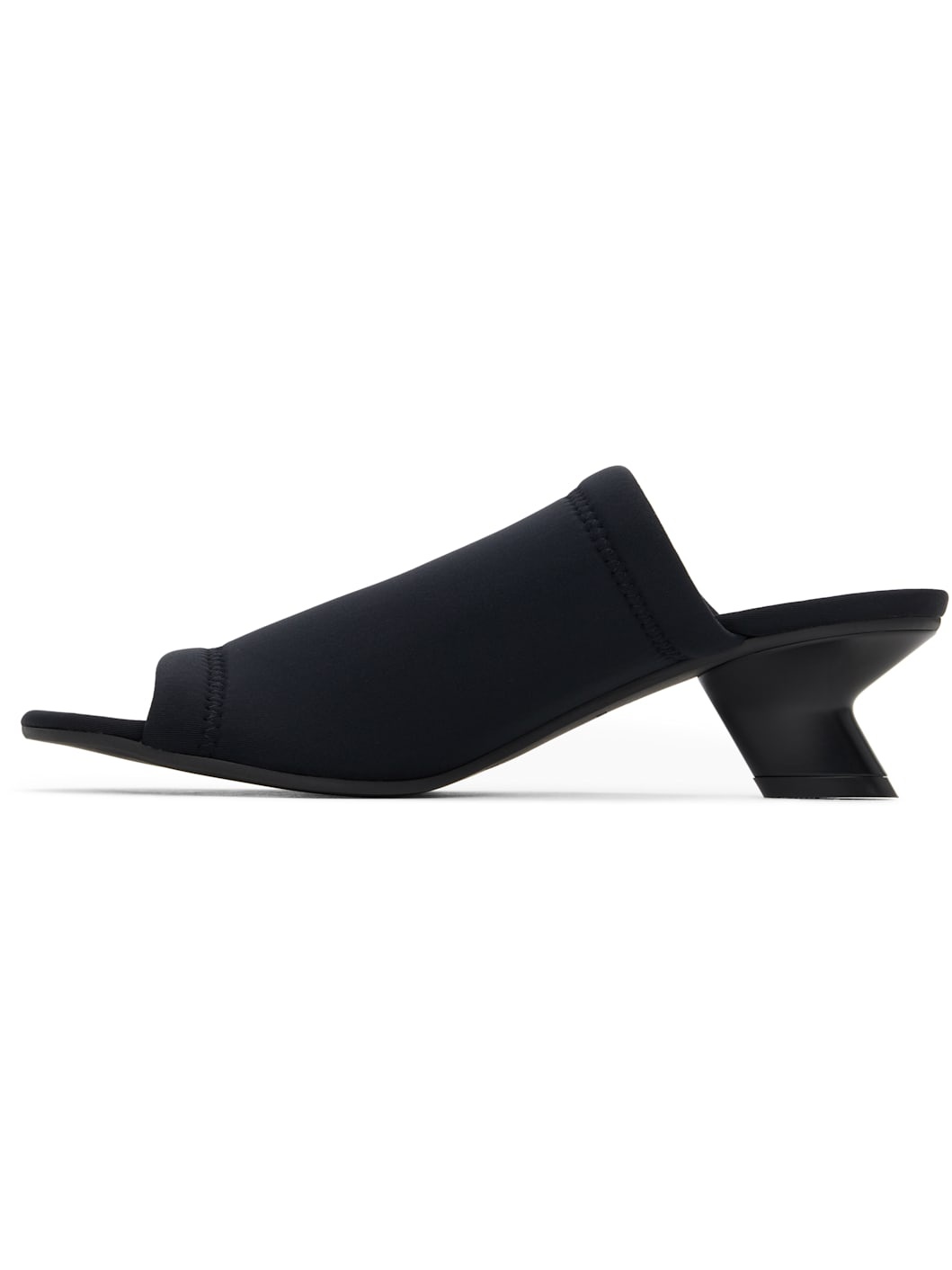 Black Wet Scuba Heeled Mules - 3