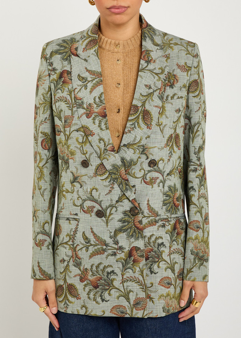 Etro Etro Patterned Double-breasted Woven Blazer outlook