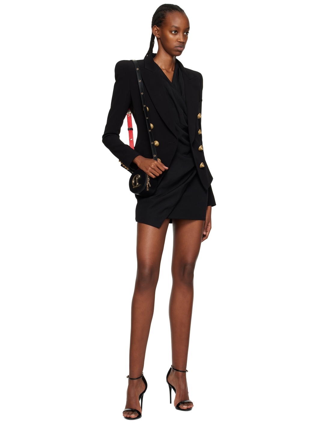 Black Draped Minidress - 4