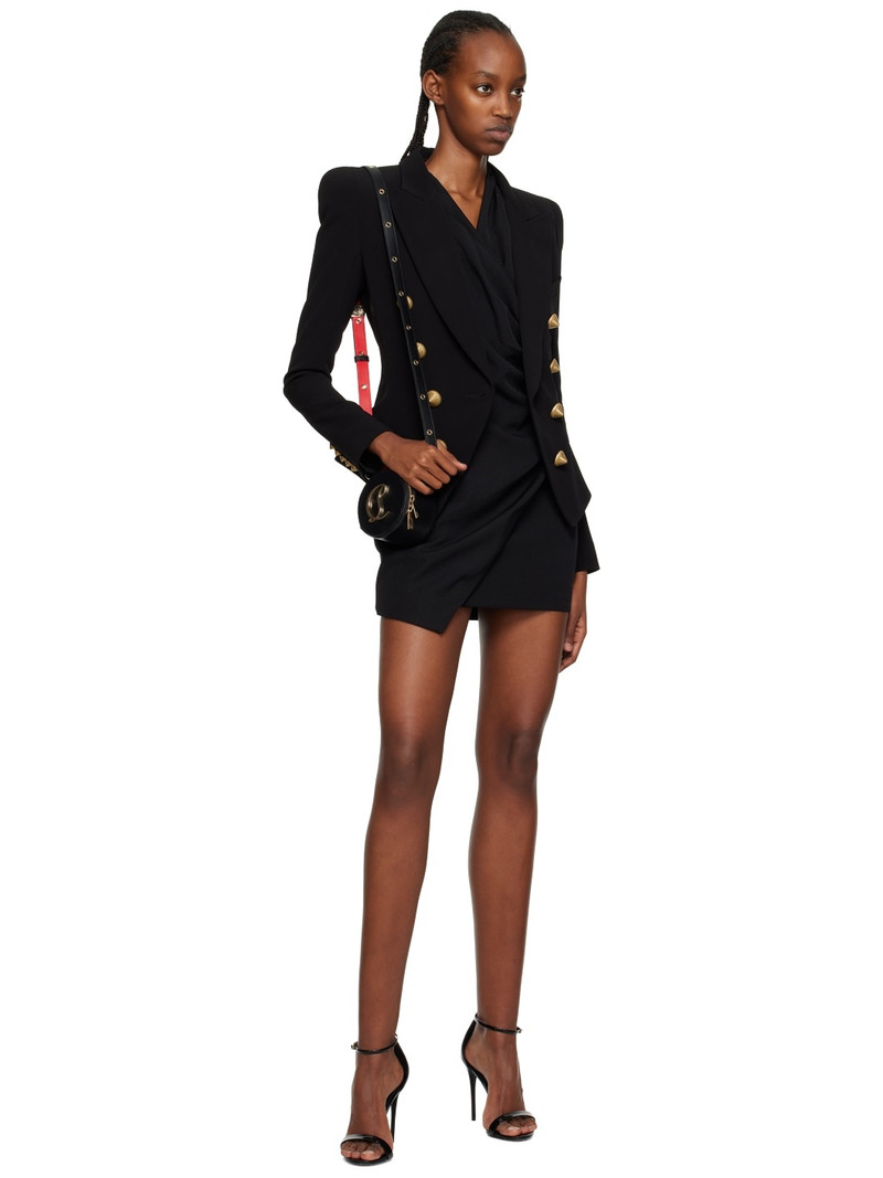 Balmain Black Draped Minidress outlook