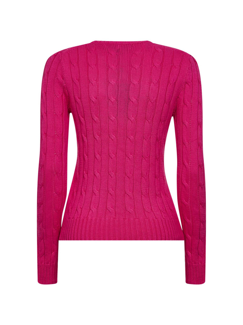 Polo Ralph Lauren Accent pink cable-knit cotton crewneck sweater outlook