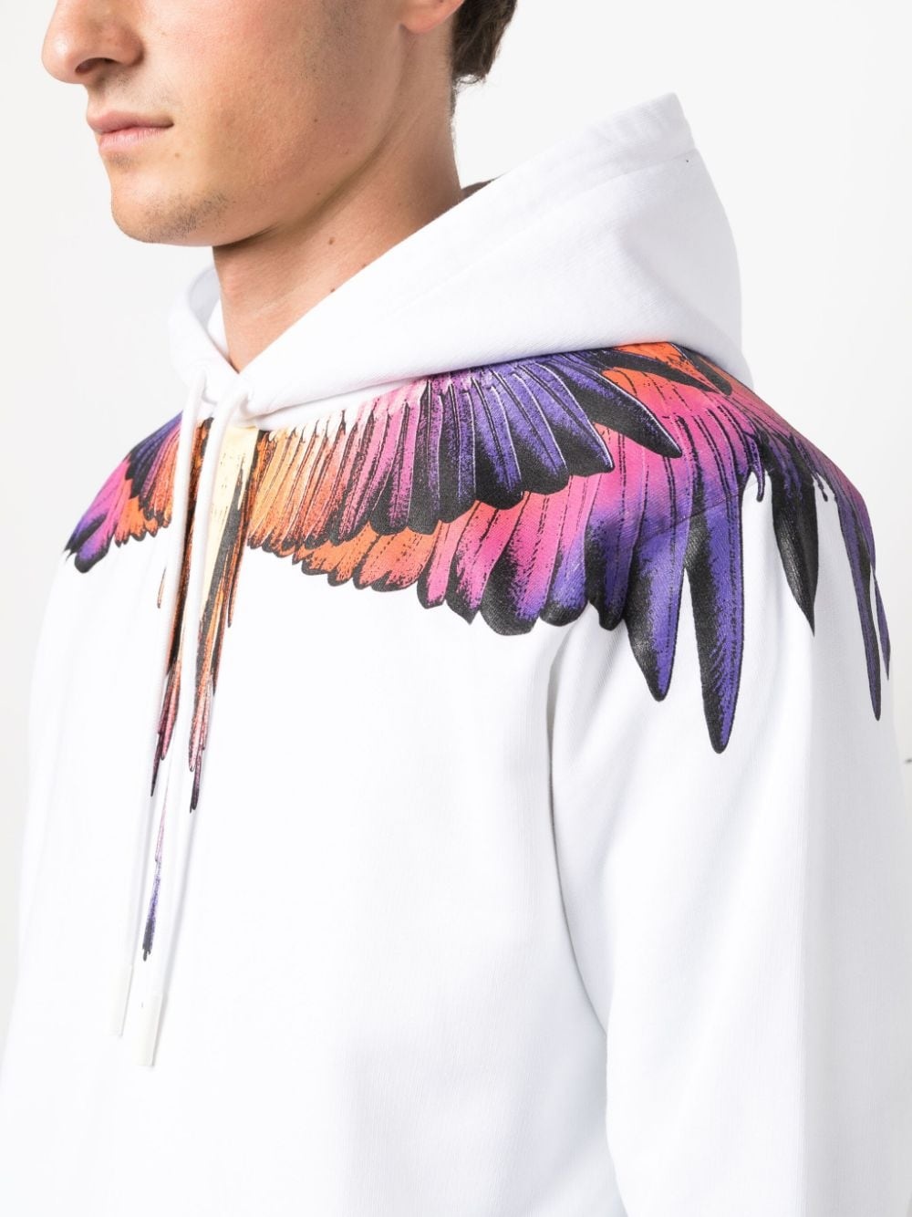 Wings-print organic-cotton hoodie - 5