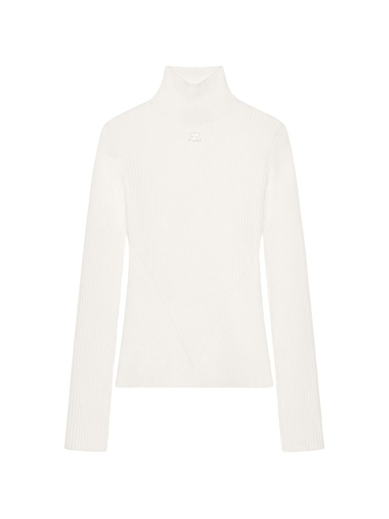 logo-embroidered turtleneck top 1