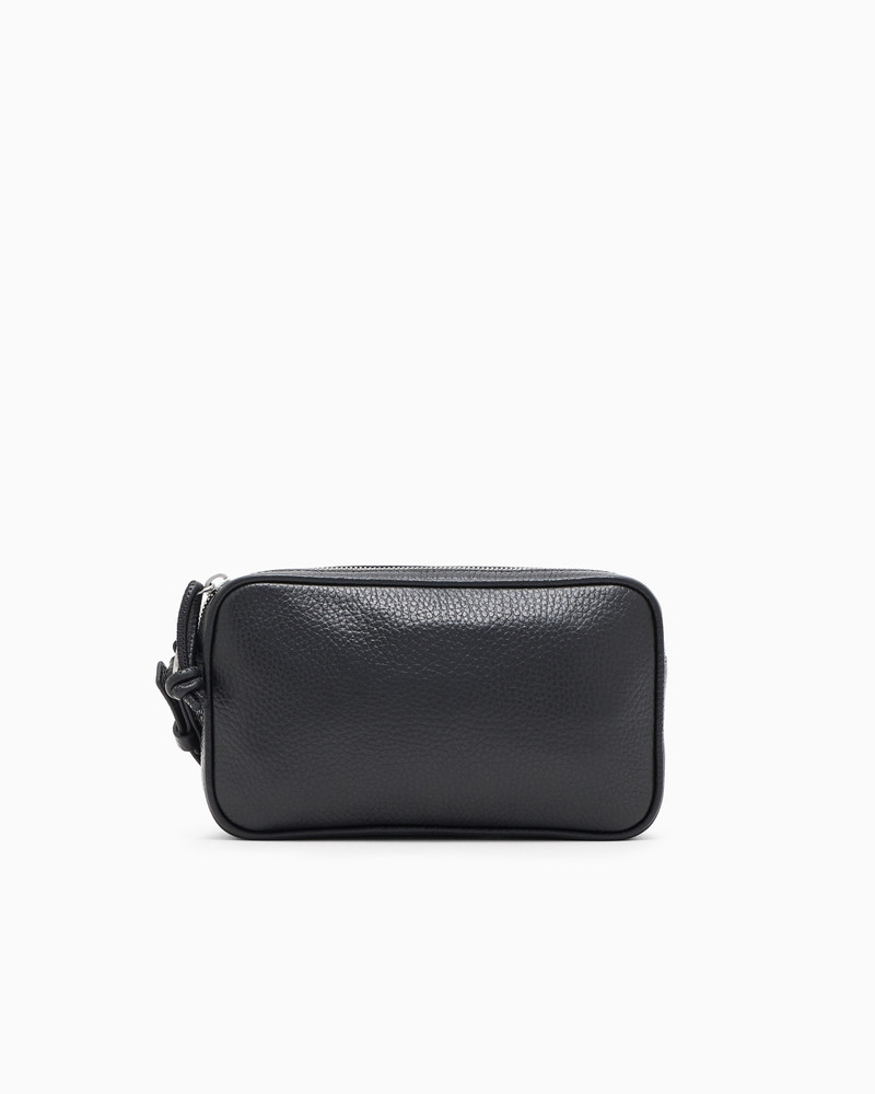 EMPORIO ARMANI TUMBLED LEATHER WASHBAG outlook
