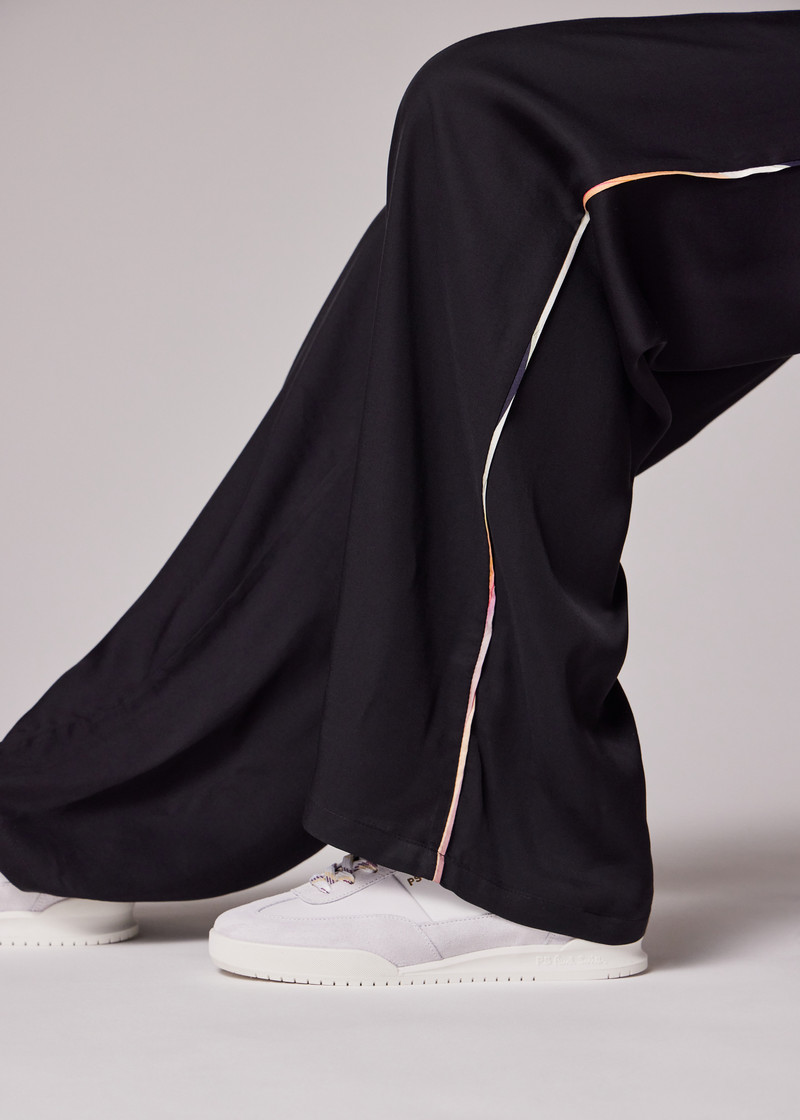 Women's Black Viscose 'Swirl' Drawstring Trousers 7