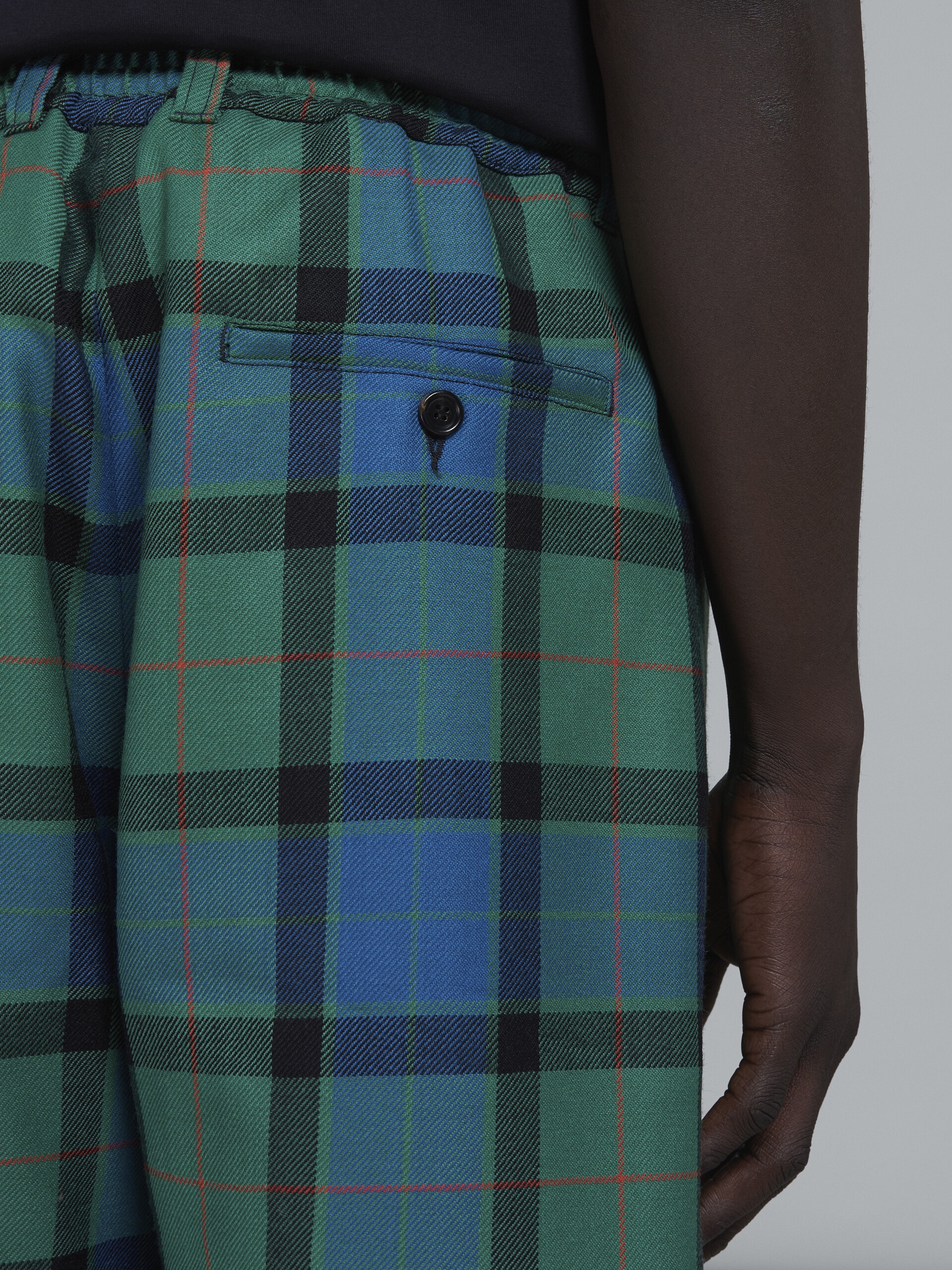MULTICOLOR TARTAN WOOL PANTS - 4