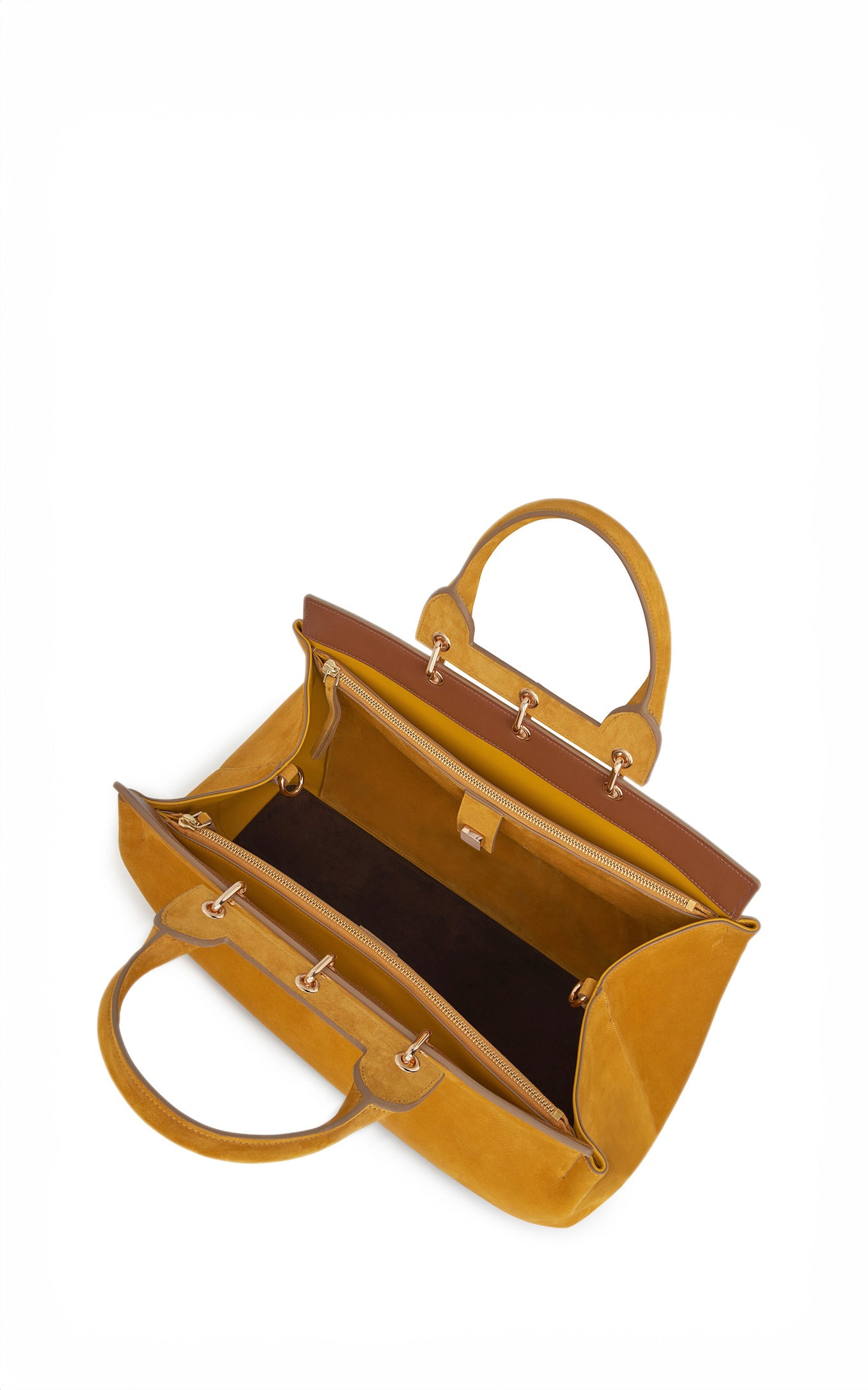 Small Amethyst Tote Bag in Golden Birch Suede - 4