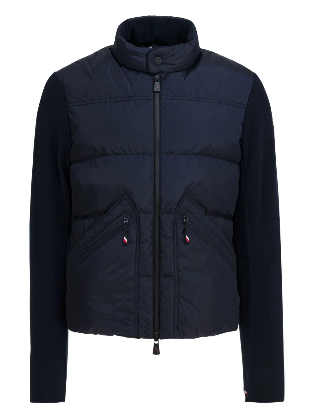 knitted-sleeve padded jacket - 1