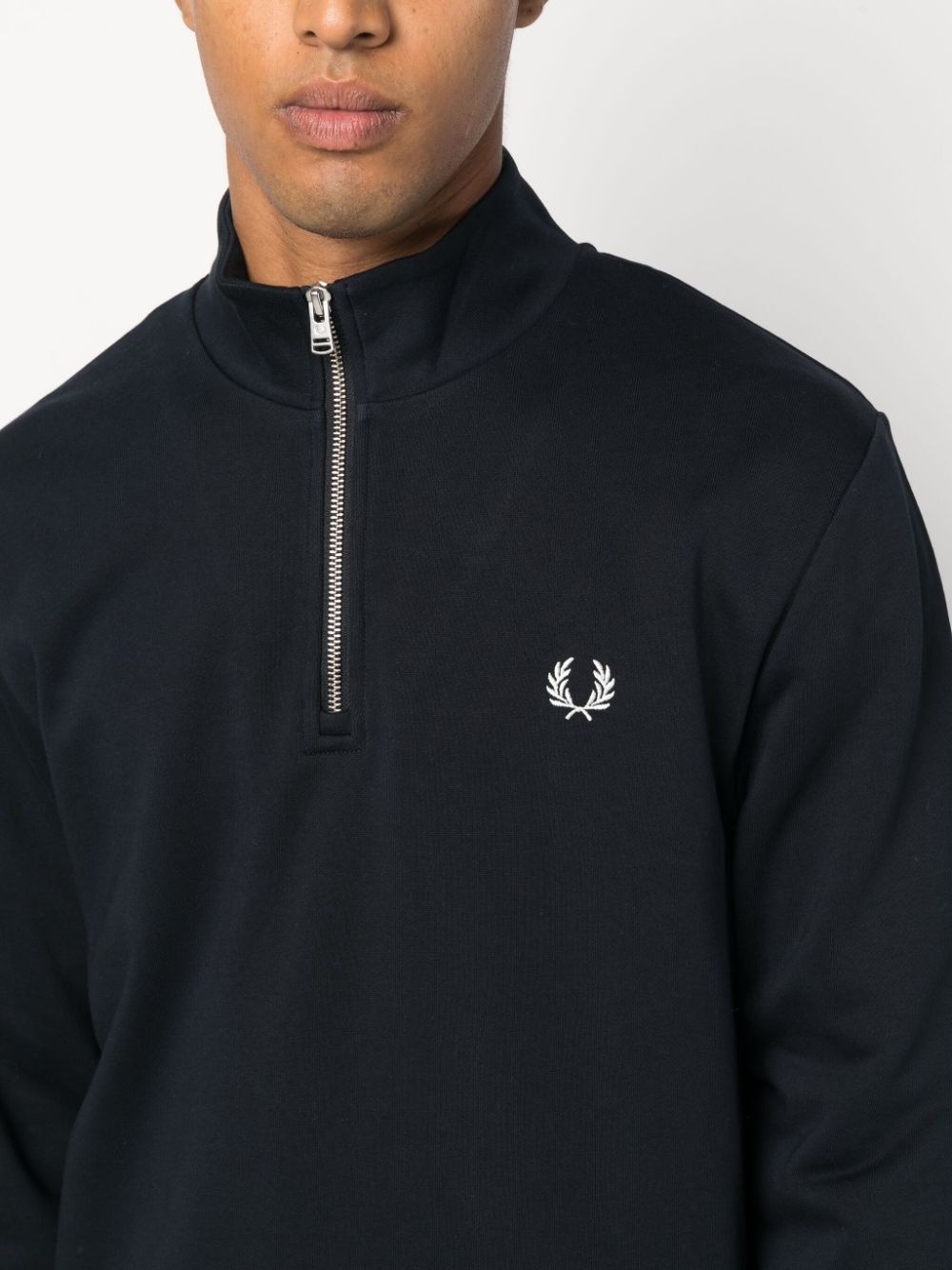 logo-embroidered zip-up jumper - 5