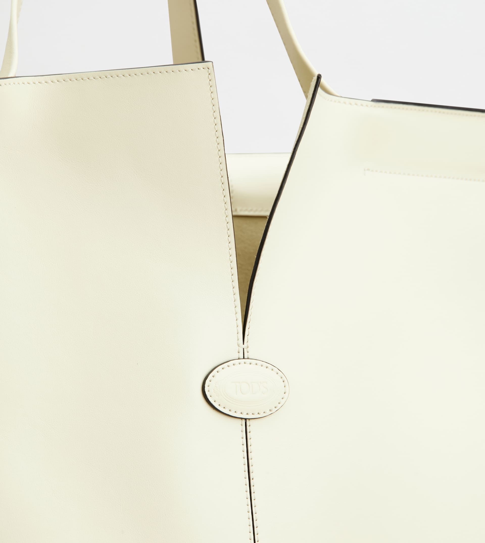 Tod's TOD'S DI BAG FOLIO IN LEATHER MAXI - YELLOW | REVERSIBLE