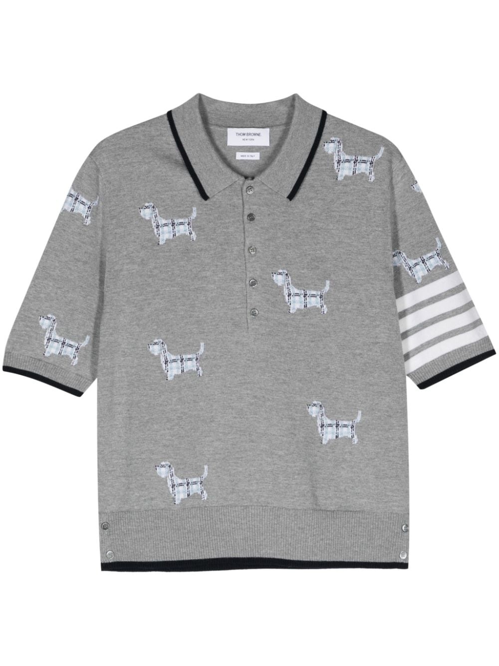 Hector intarsia-knit polo shirt - 1