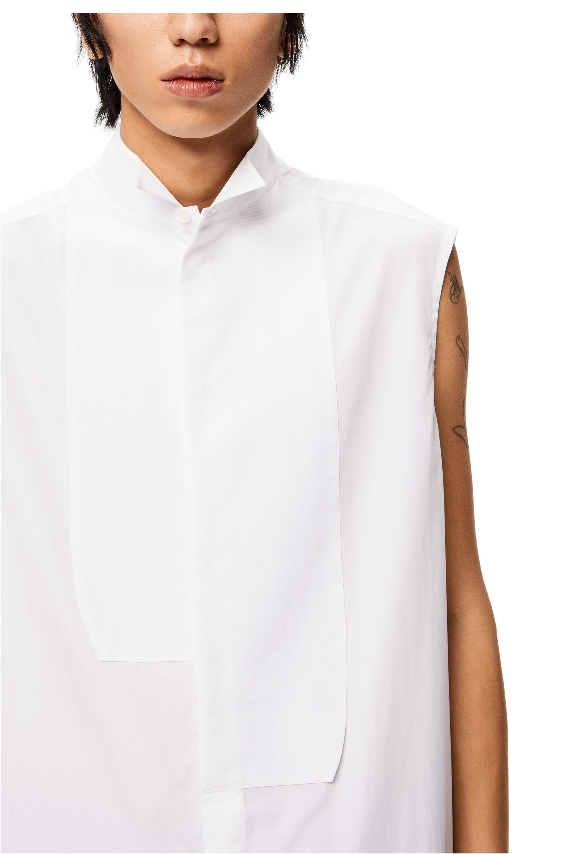 Sleeveless long shirt in cotton - 5