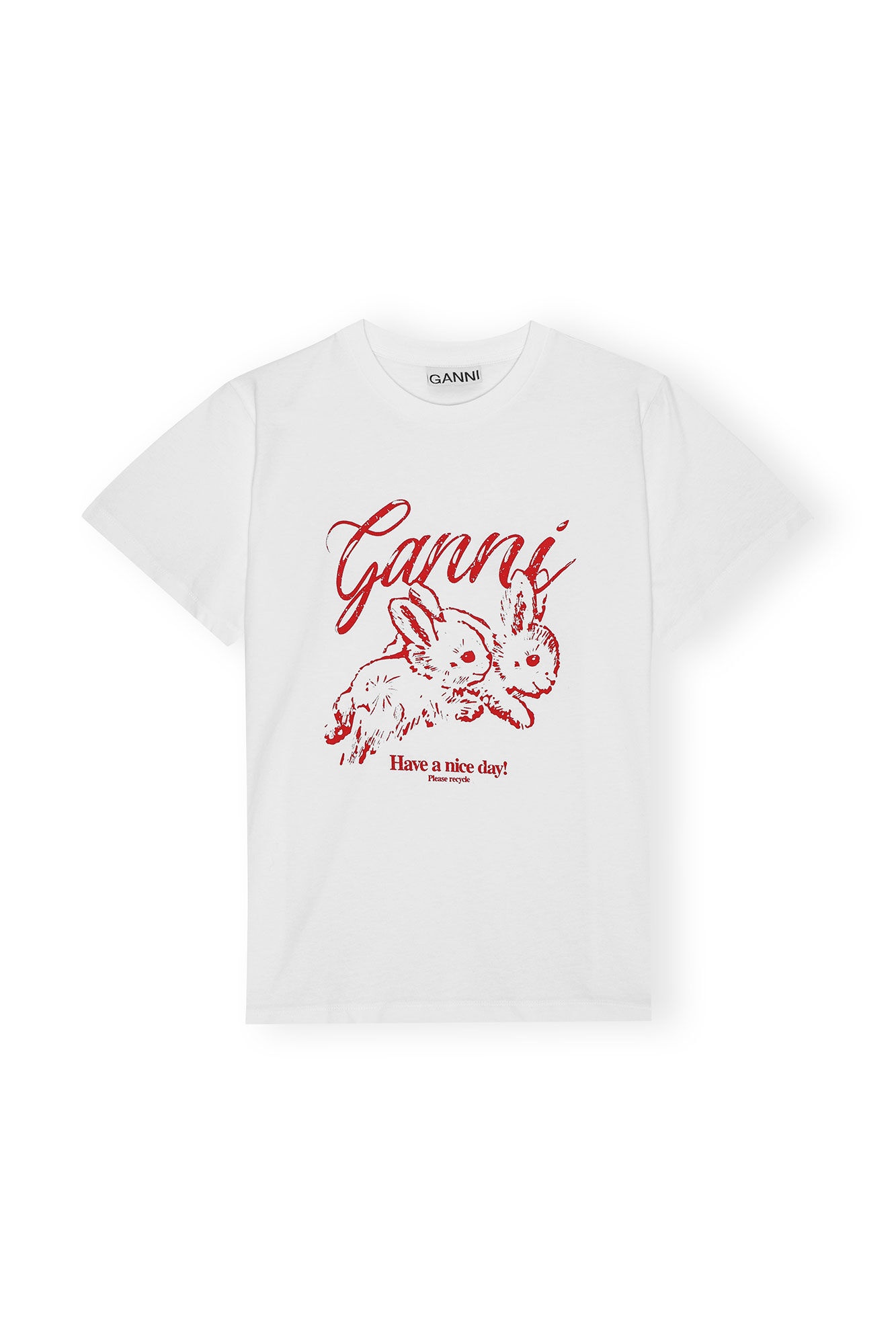 ★早期完売★GANNI★BASIC JERSEY TATTOO RELAX FIT T-SHIRT★ Ganni Basic Jersey Tattoo Lace Relaxed T-Shirt | Saks Fifth