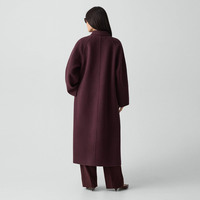 Theory Long Double-Breasted Coat in Textured Wool-Cashmere outlook