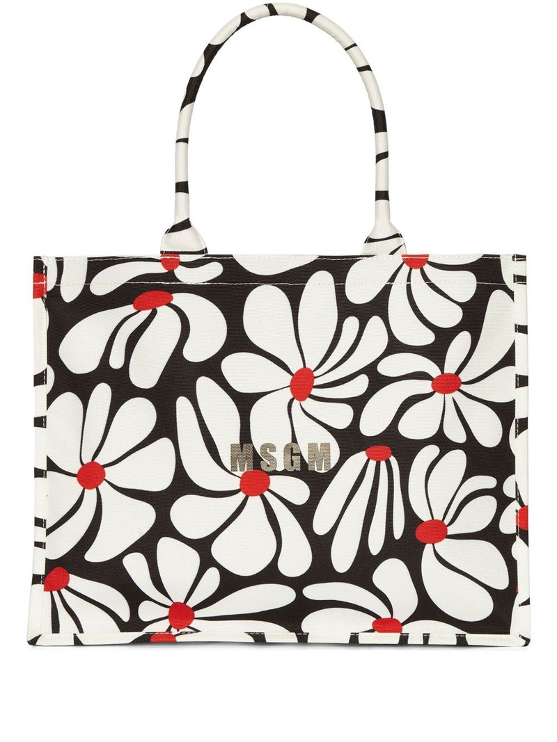 floral-print tote bag 1
