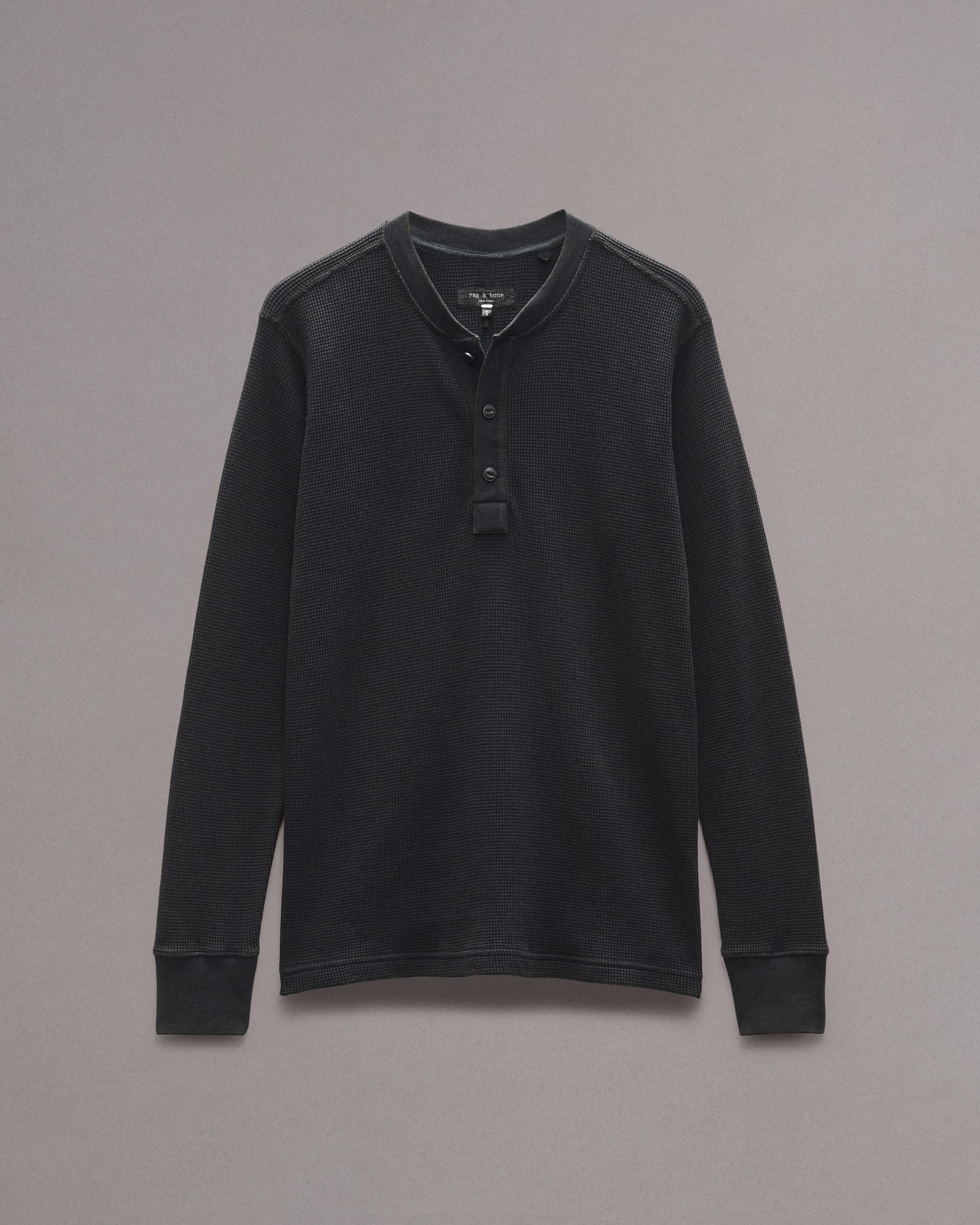 Waffle Cotton Henley - 1