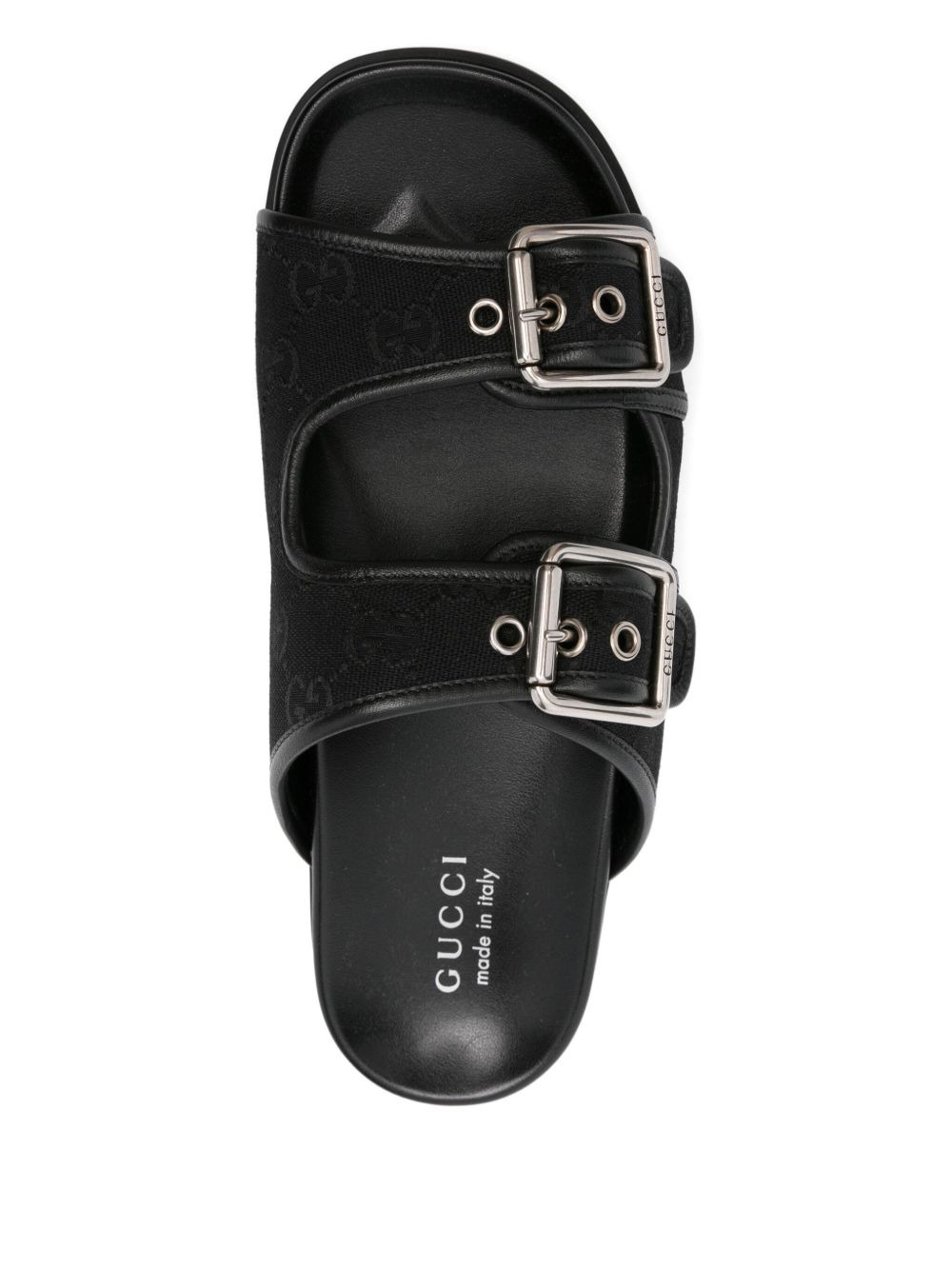double-buckle leather sandals - 4