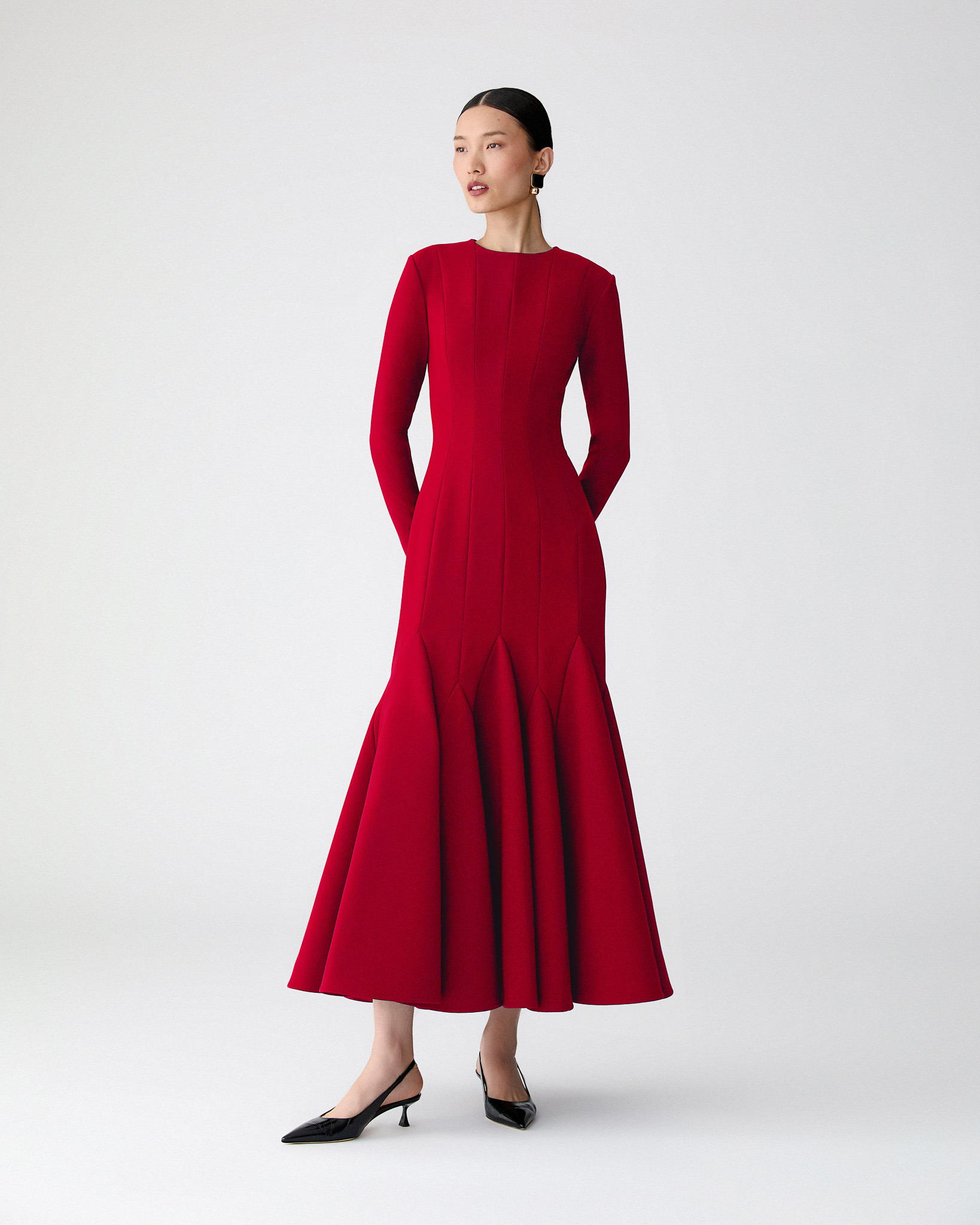 Midi Dress with Godets - 2