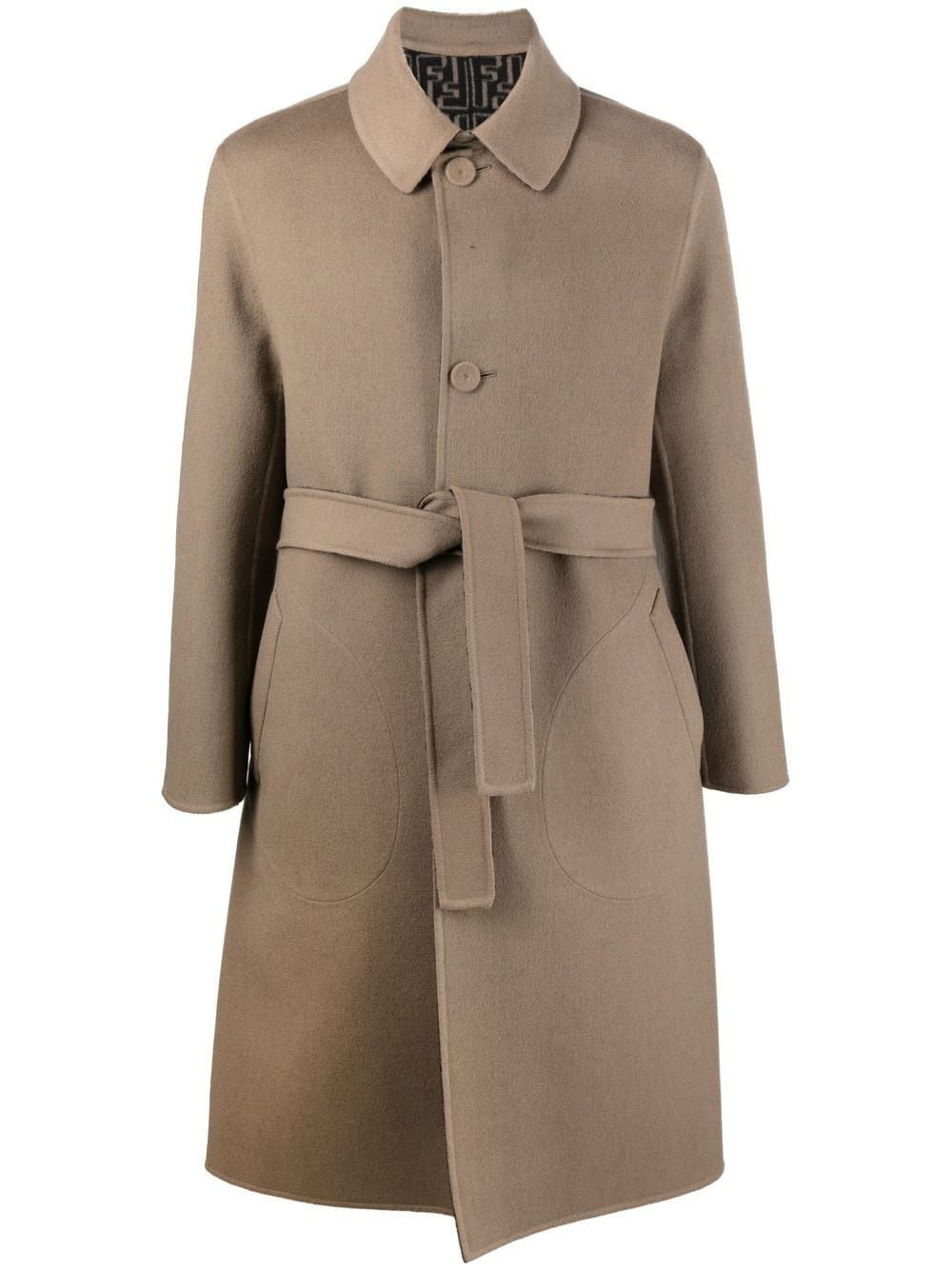 belted wool coat - 1