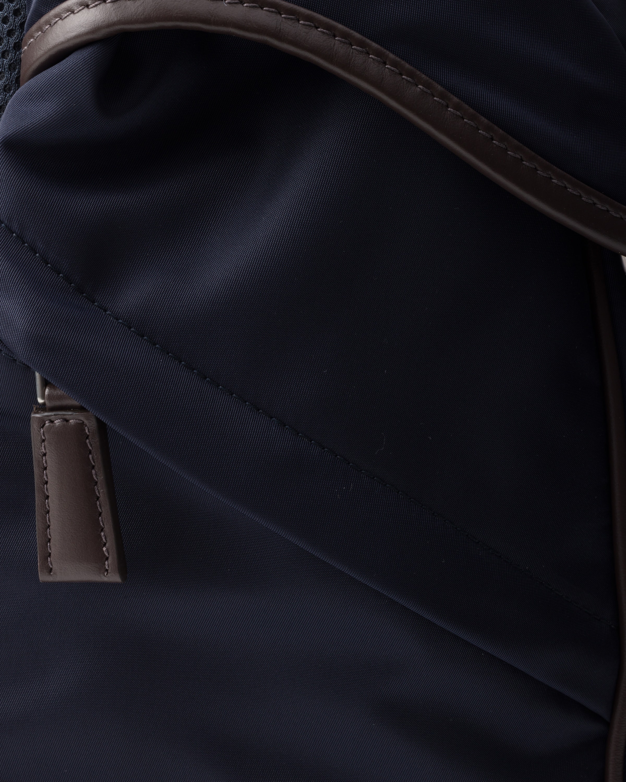 Re-Nylon and leather backpack - 7