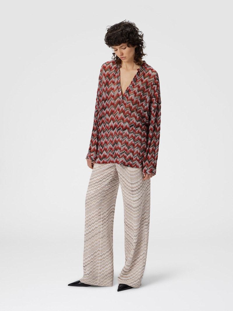 Missoni Oversized Blouse with Mandarin Collar and V-Neck outlook