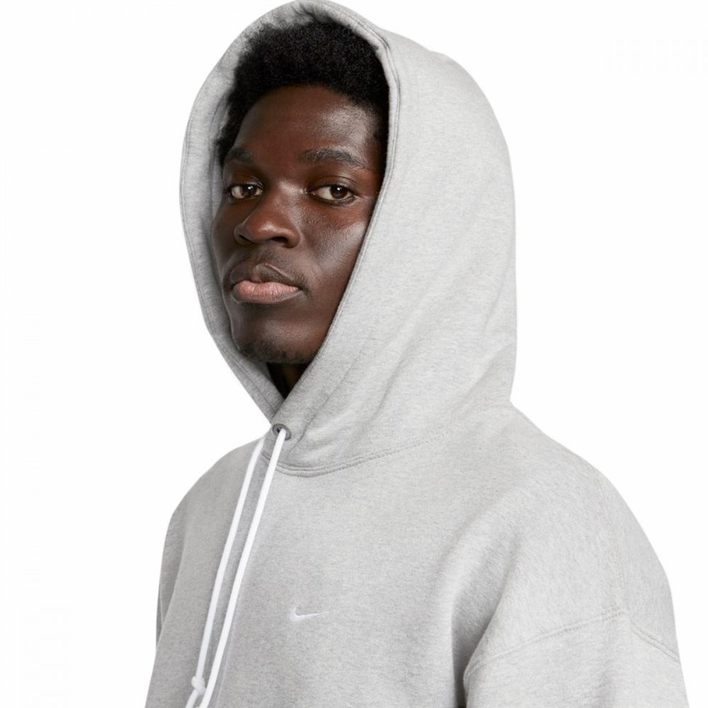 Solo Swoosh Fleece Hoodie "Dark Grey Heather" - 3