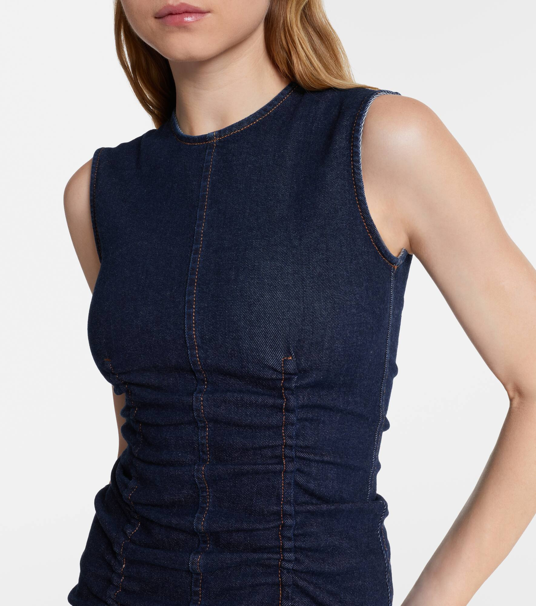 Voto ruched denim midi dress - 4