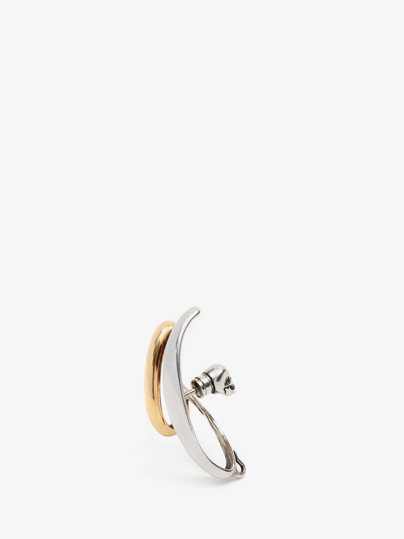 Double Hoop Single Earring in Antique Silver 4