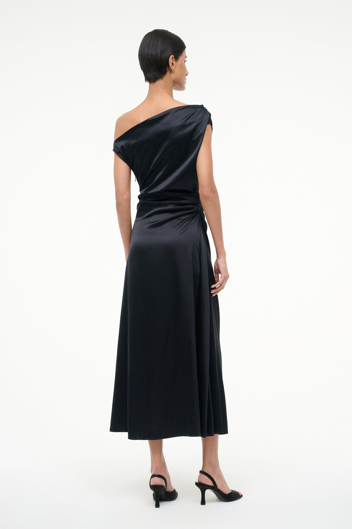 STAUD PHARE SILK DRESS BLACK - 4