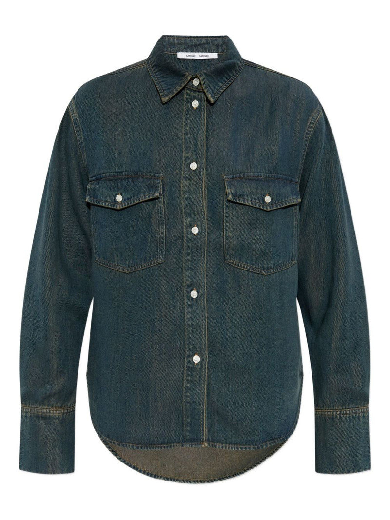 chest-pocket denim shirt 1