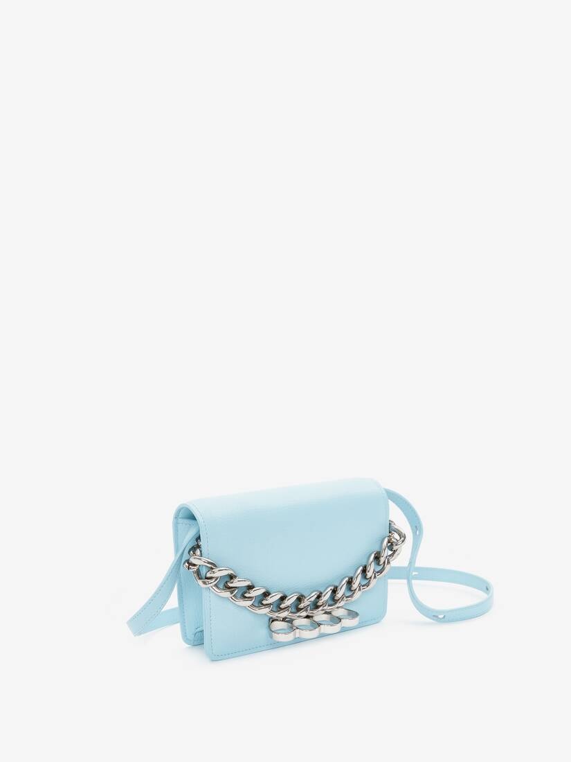 The Four Ring Mini With Chain in Pale Blue - 2