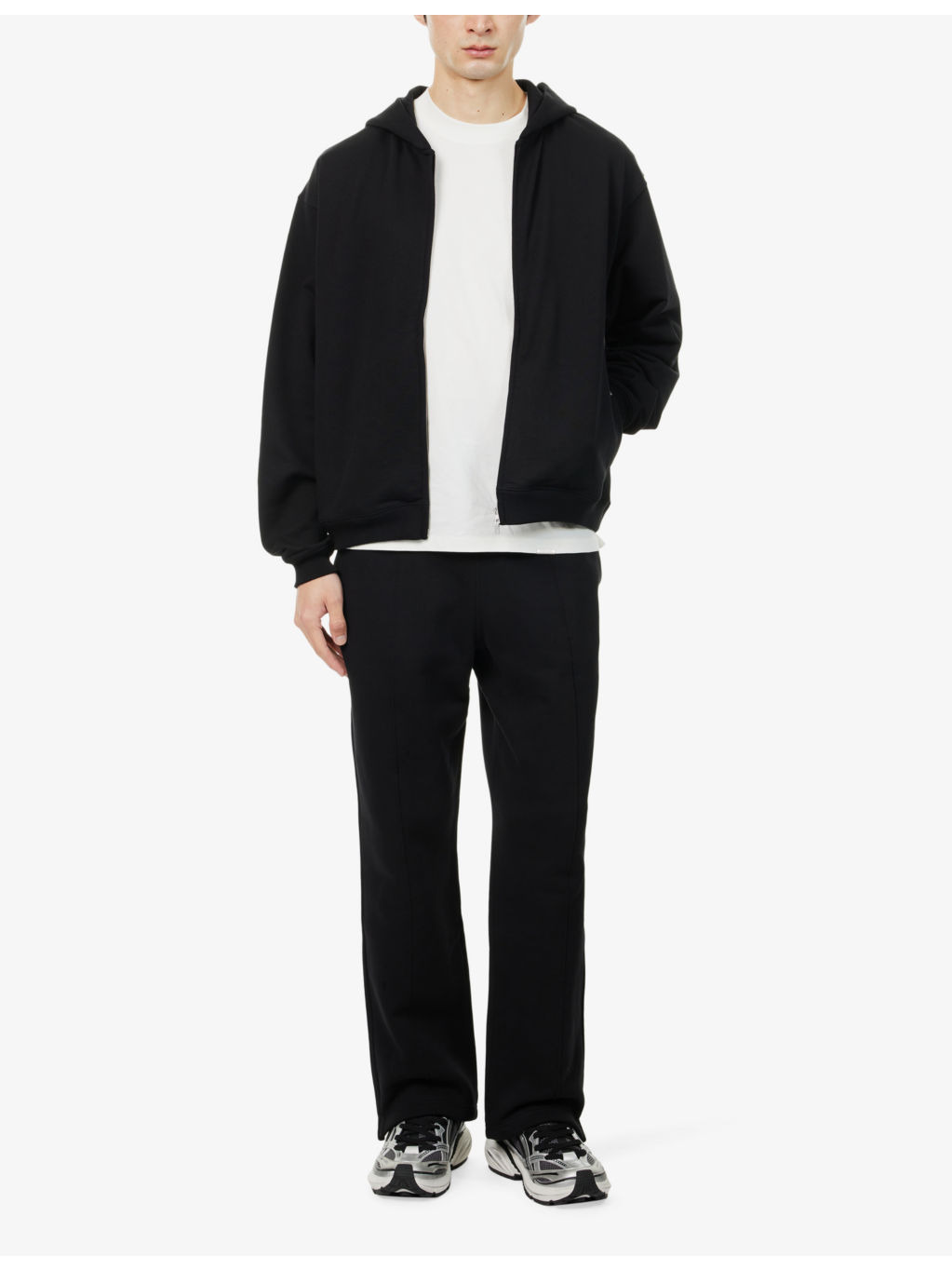 Initial two-slip-pockets relaxed-fit cotton-jersey hoody - 2