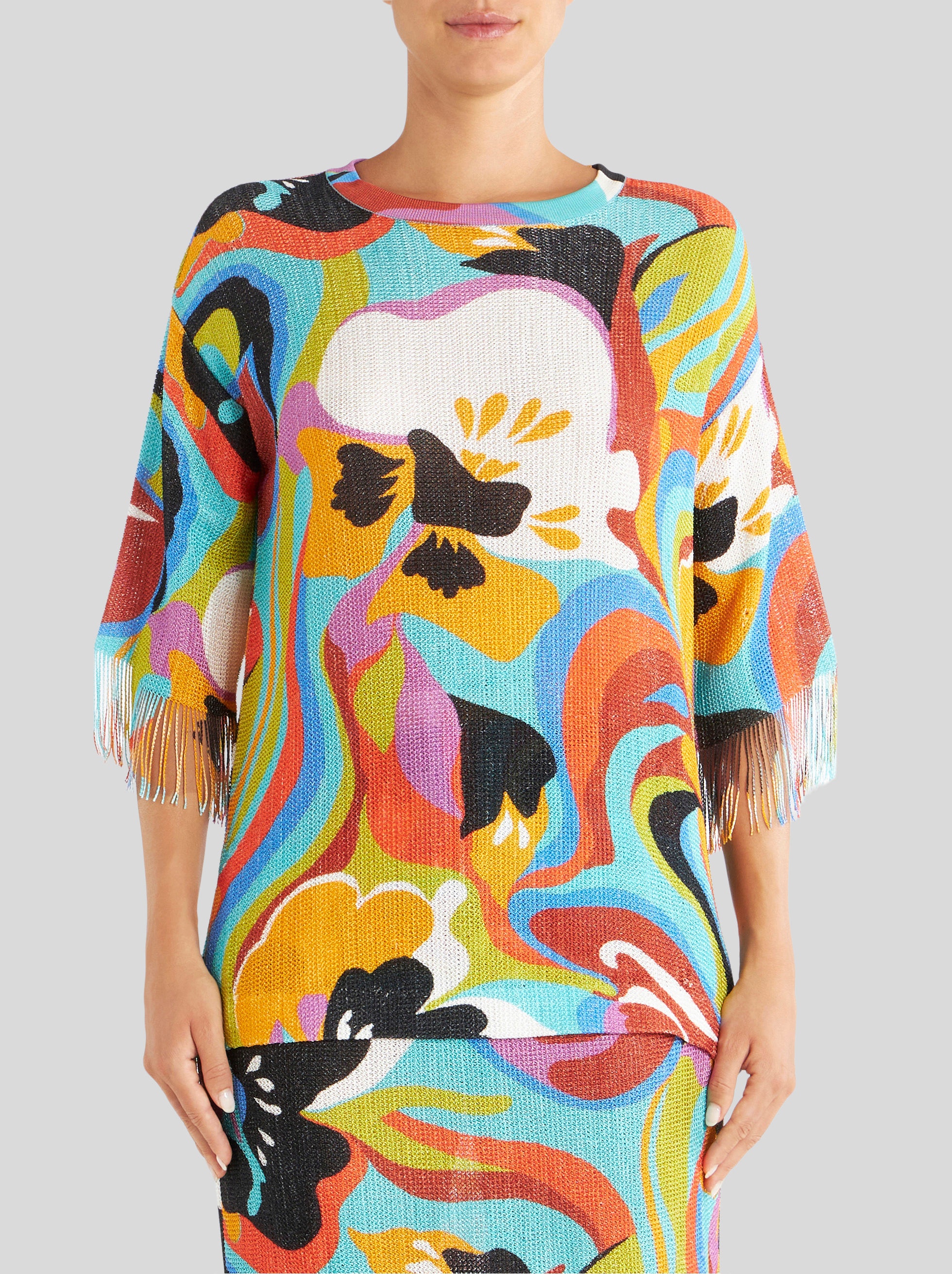 FLORAL PRINT JUMPER WITH FRINGES - 2