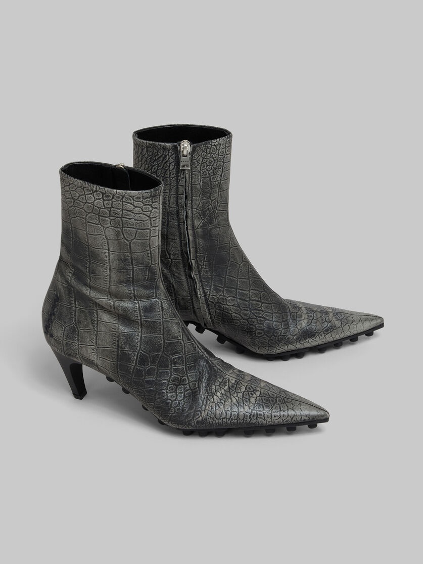 SPIKE ANKLE BOOT IN CROCODILE PRINT LEATHER - 4
