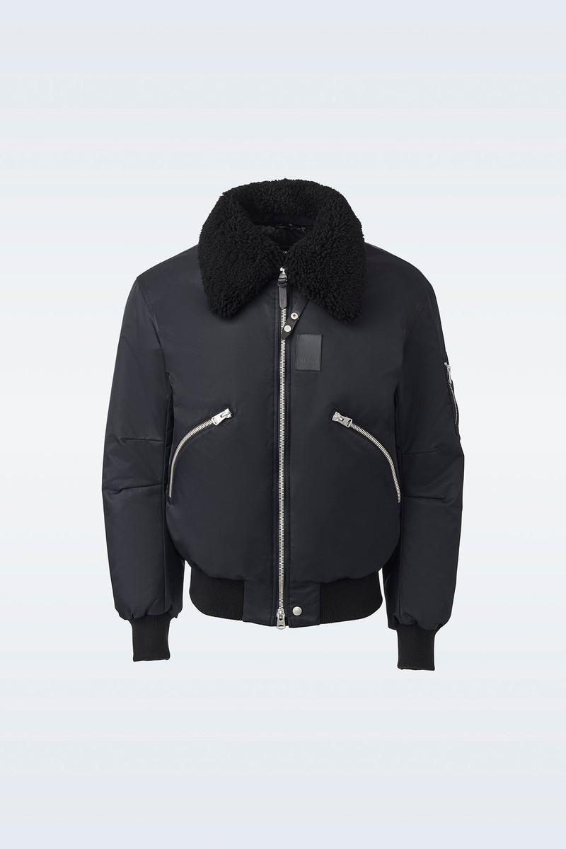 MACKAGE FRANCIS Down bomber jacket with shearling collar | REVERSIBLE