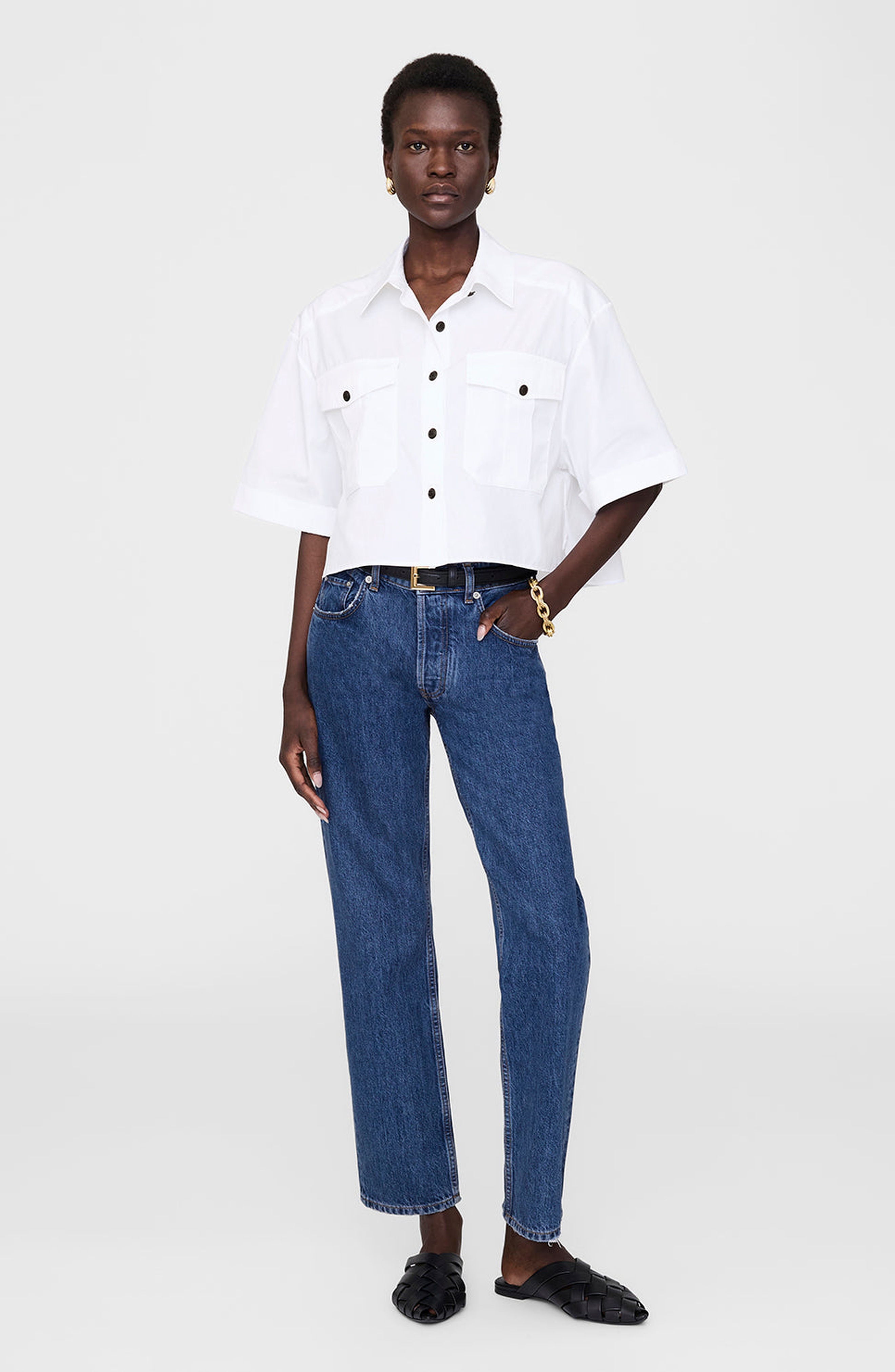 ANINE BING Edith Shirt in White at Nordstrom - 1