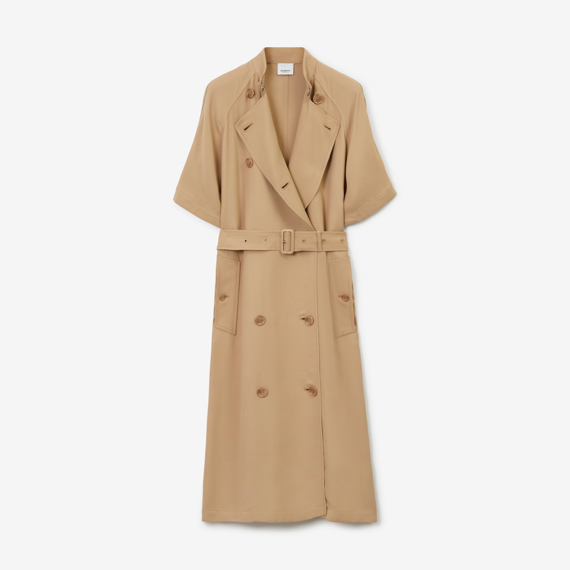 Short-sleeve Viscose Cady Trench Dress - 1