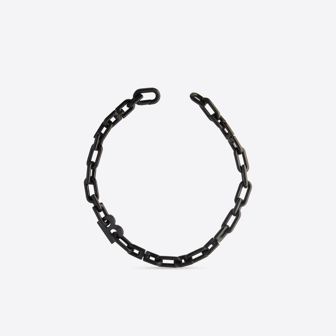 B Chain Thin Necklace  in Black - 2